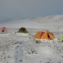 The first night after our ascent of Mercedario was a little bit wet and snowy